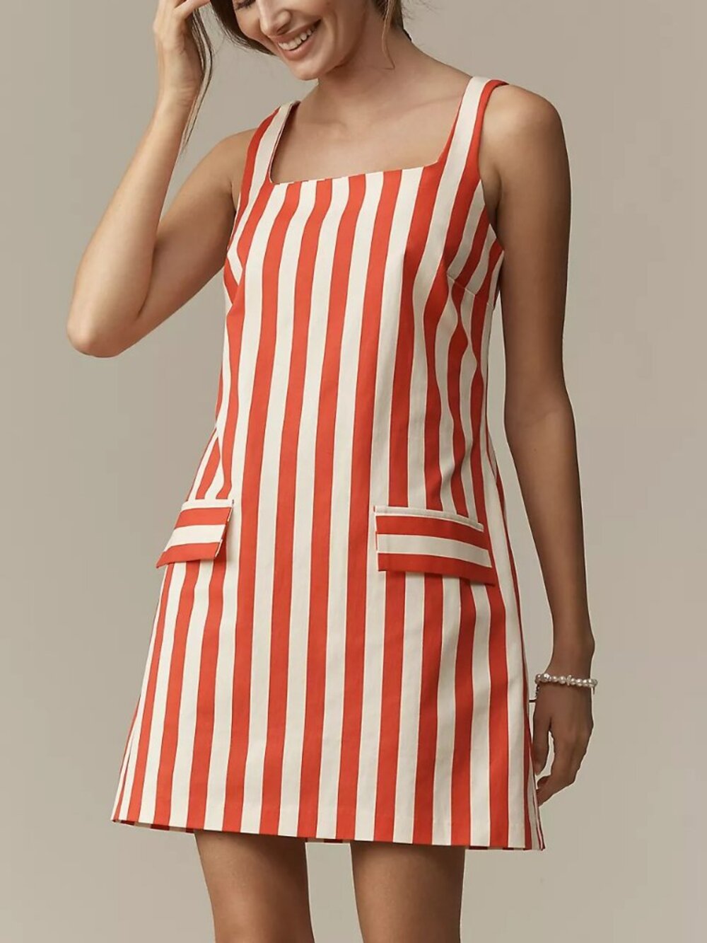 Retro Maeve Square-Neck Shift Mini Dress